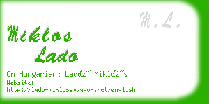 miklos lado business card